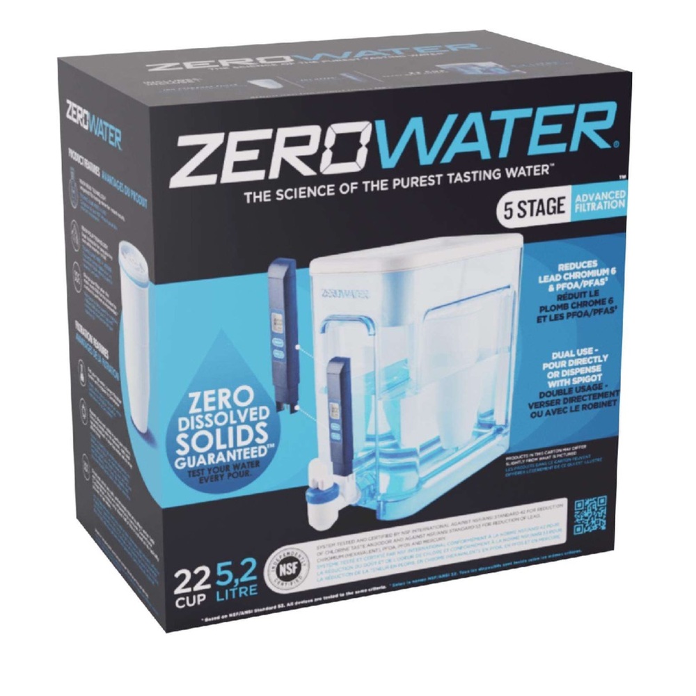 BNIB ZERO WATER 22 Cup Ready-Read 5-stage Water Filtration Pitcher